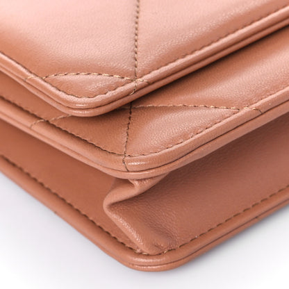 Chanel Lambskin Quilted Chanel 19 Wallet On Chain WOC Brown 10 of 12