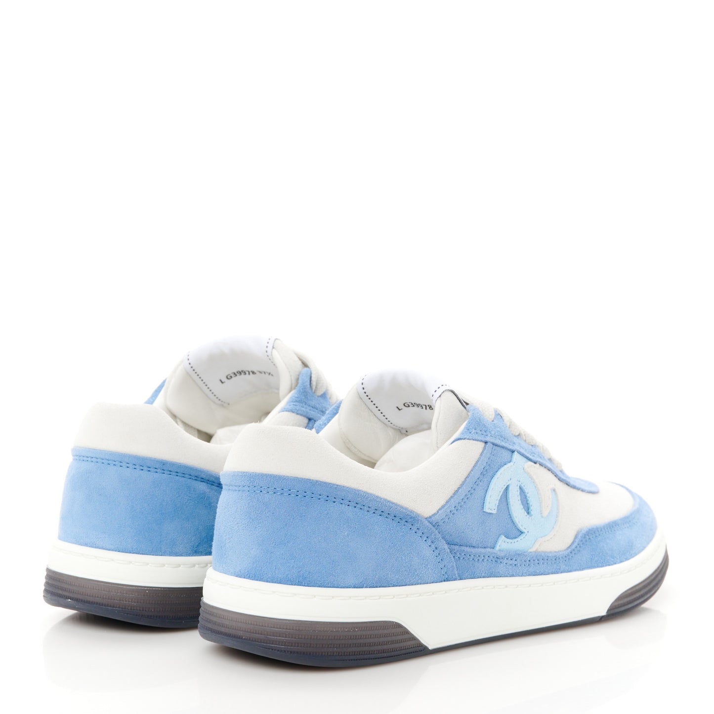 Suede Kidskin Womens CC Sneakers 37.5 White Blue