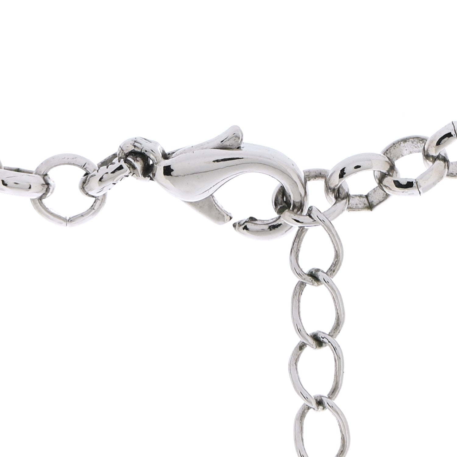 Christian Dior Crystal Logo Necklace Silver 5 of 6