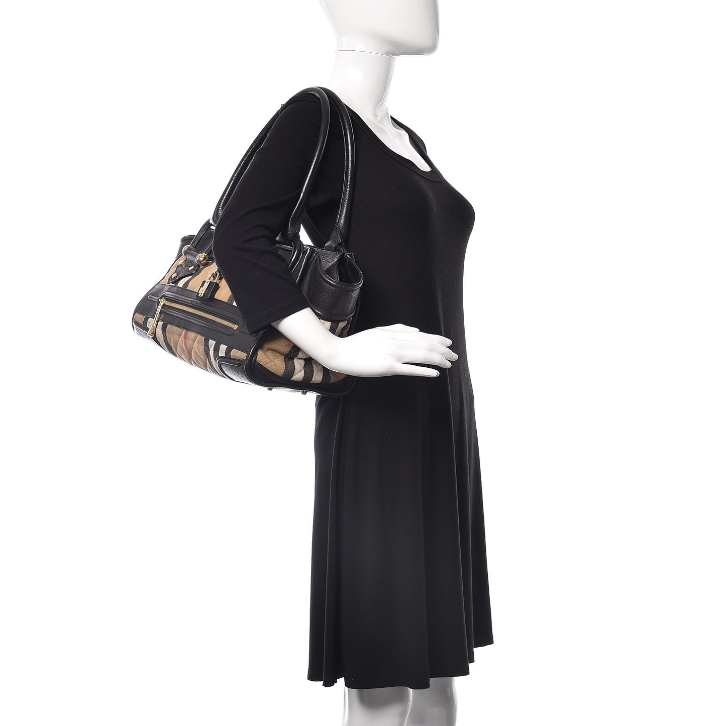 House Check Quilted Large Manor Tote Black