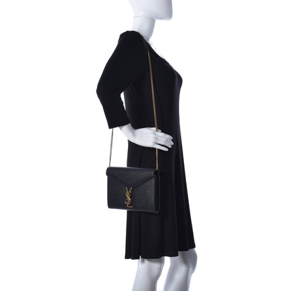 Saint Laurent Grain De Poudre Monogram Cassandra Chain Wallet Black Rouge Legion 2 of 8