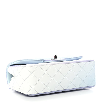 Chanel Perforated Lambskin Quilted Mini Rectangular Flap Light Blue Light Purple White 4 of 10