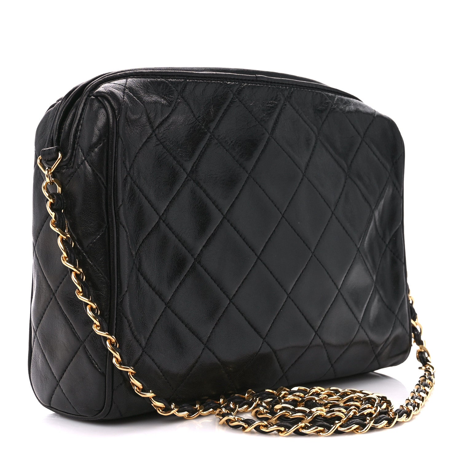 Chanel Lambskin Quilted CC Tassel Camera Case Black 3 of 11