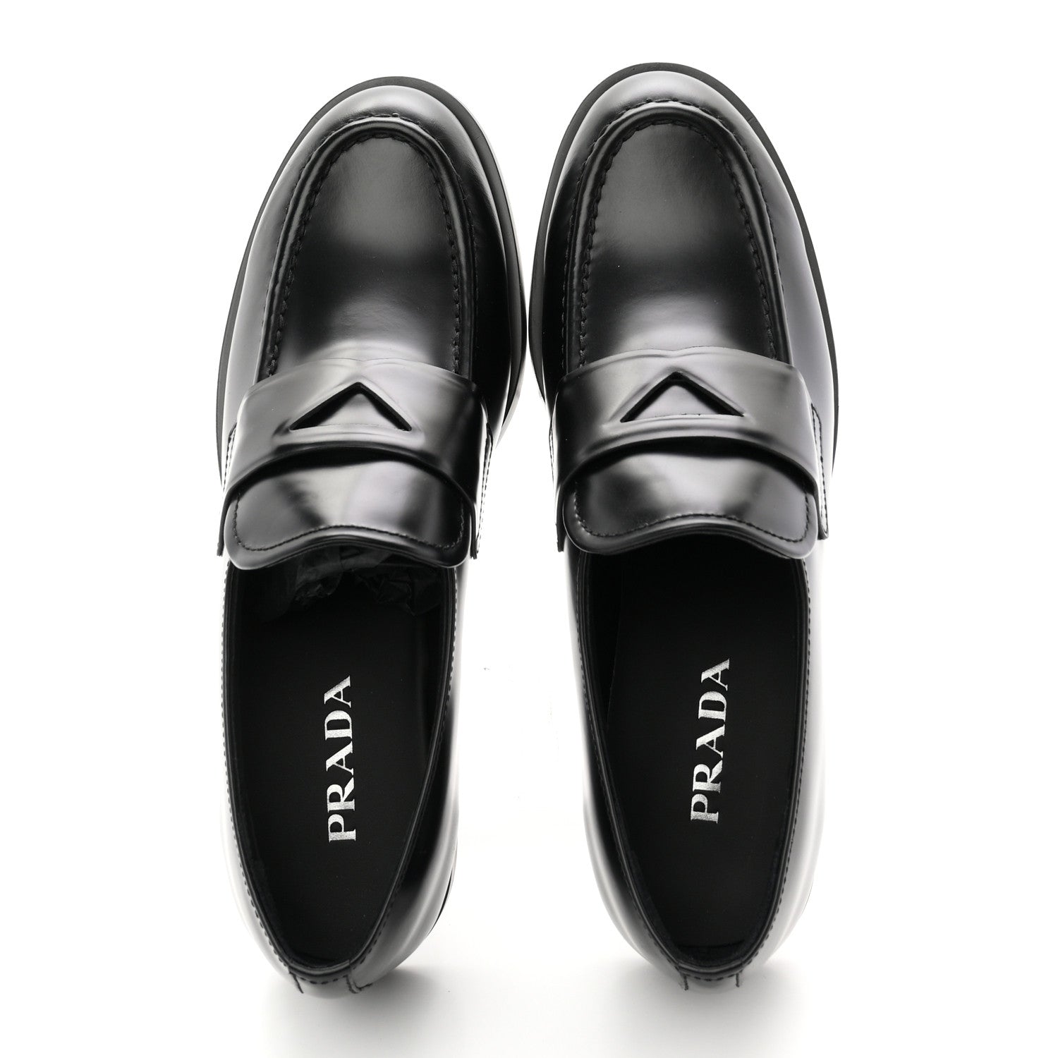 Prada Spazzolato Loafers 40.5 Black 2 of 11