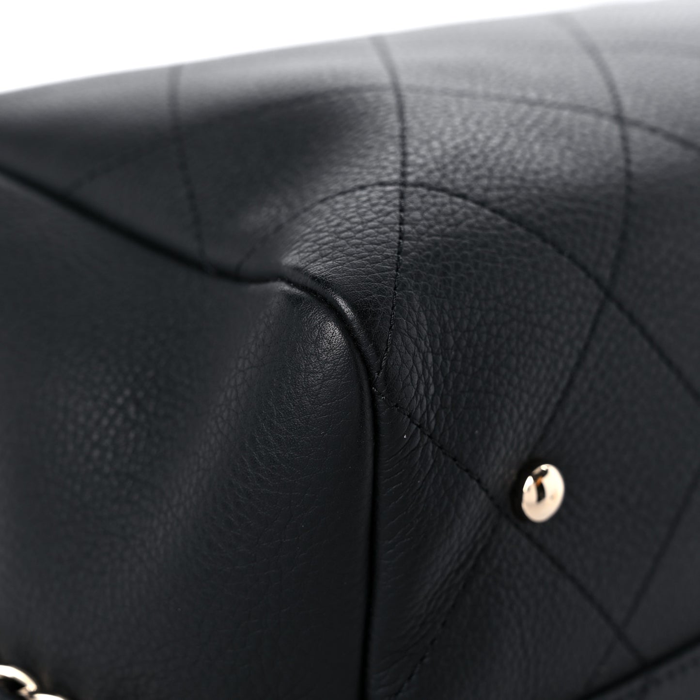 Bullskin Stitched Large Shopping Bag Black