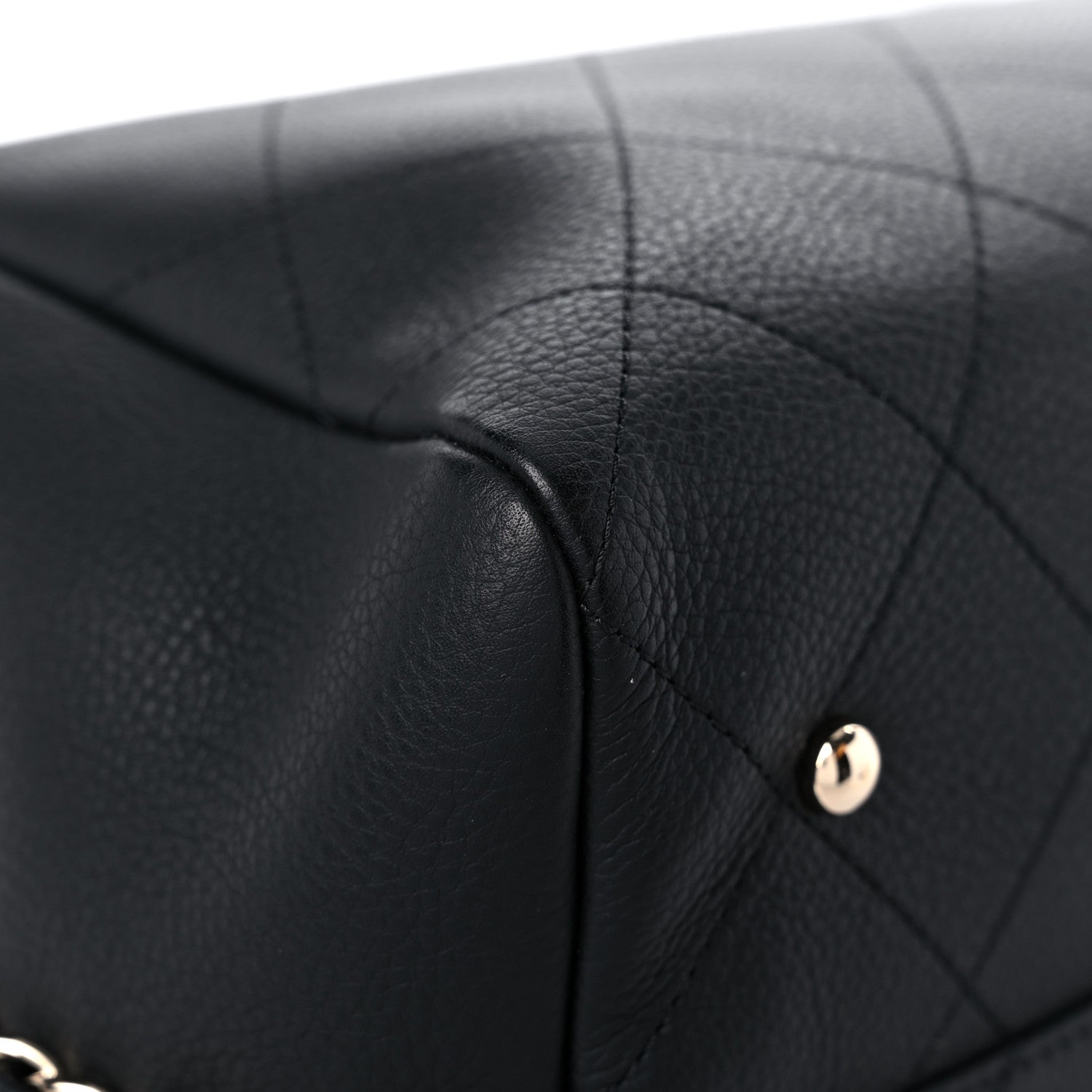 Chanel Bullskin Stitched Large Shopping Bag Black 8 of 13