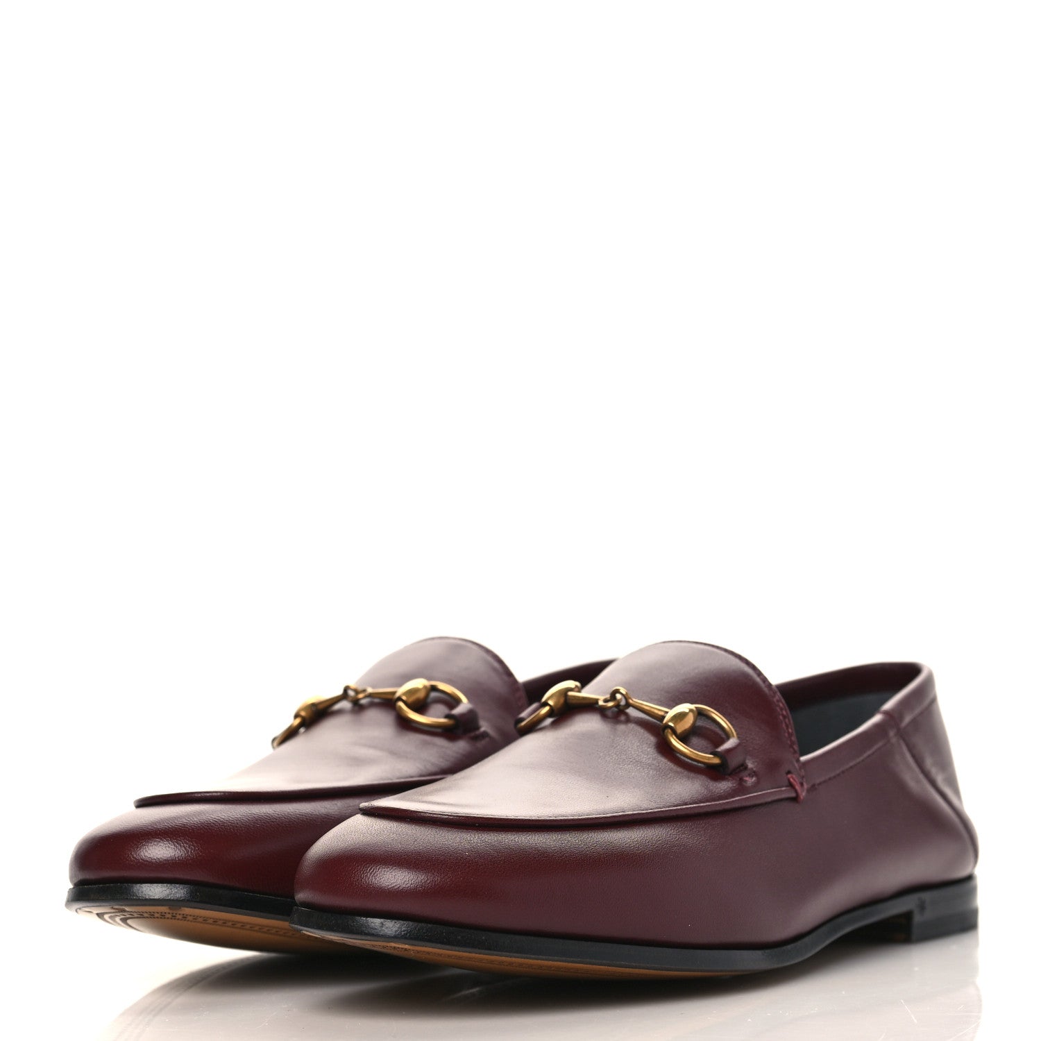Gucci Lambskin Womens Brixton Horsebit Loafers 37 Vintage Bordeaux 3 of 9