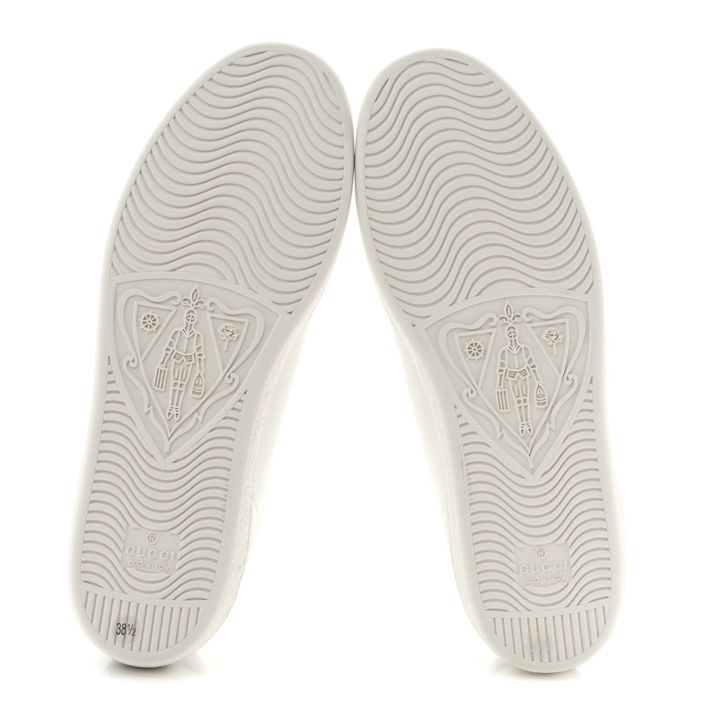 Calfskin Interlocking G Perforated Womens Ace Sneakers 38.5 White Grey Sky