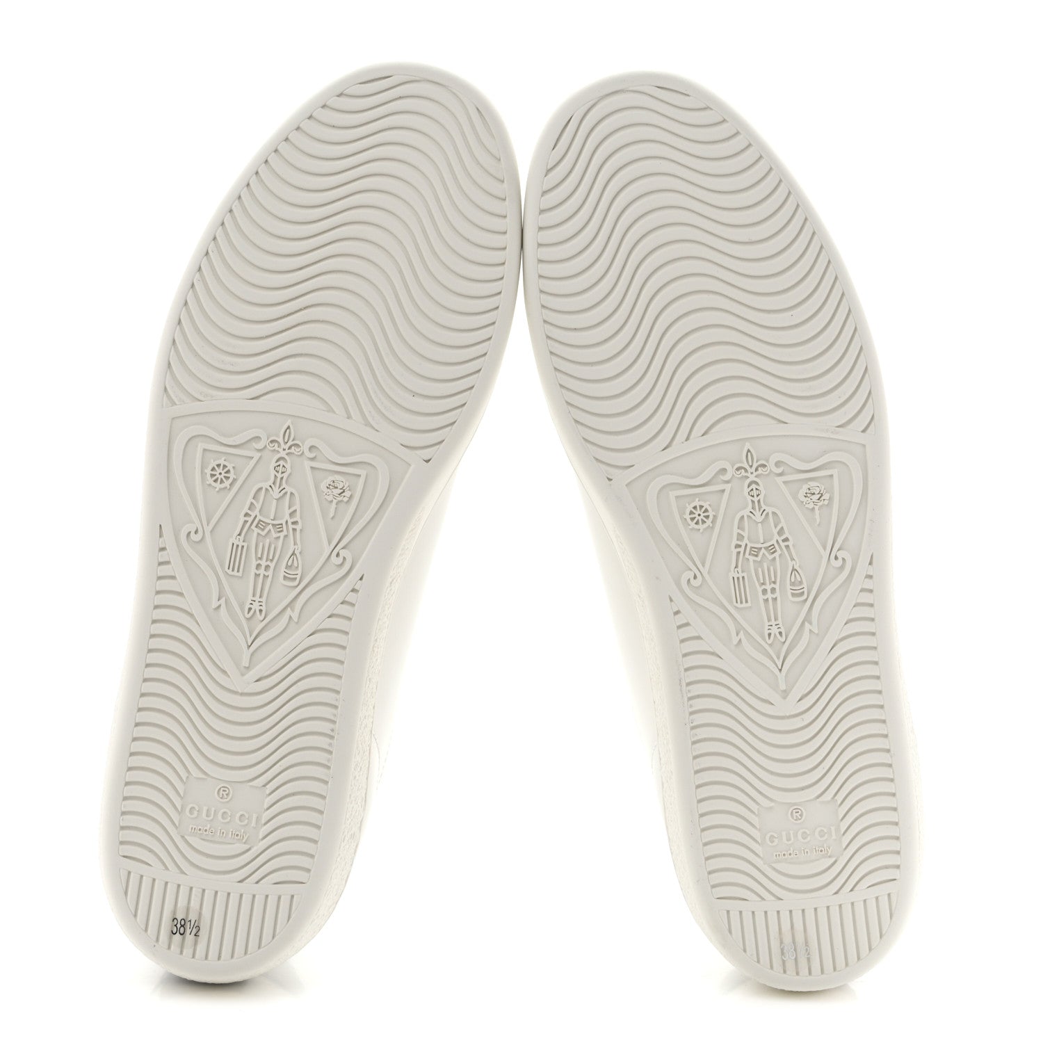 Gucci Calfskin Interlocking G Perforated Womens Ace Sneakers 38.5 White Grey Sky 6 of 10