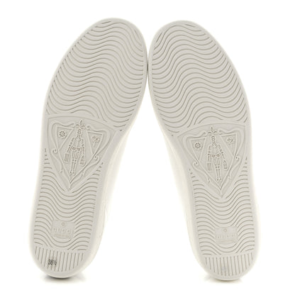 Gucci Calfskin Interlocking G Perforated Womens Ace Sneakers 38.5 White Grey Sky 6 of 10