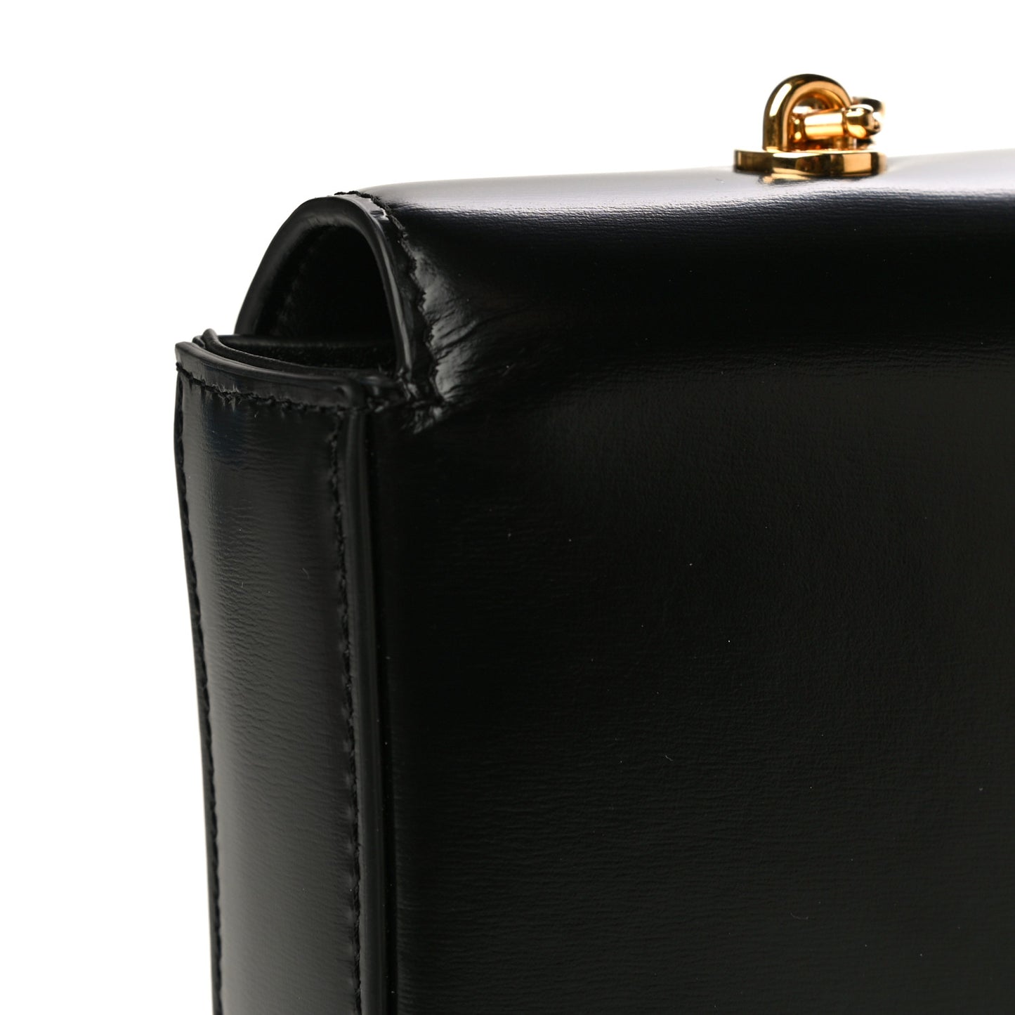 Shiny Calfskin Triomphe Chain Bag Black