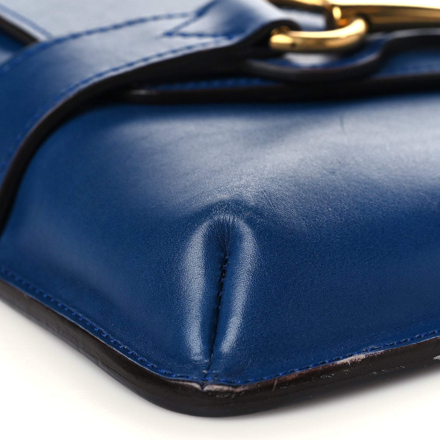 Smooth Calfskin Large Bright Bit Shoulder Bag Blue