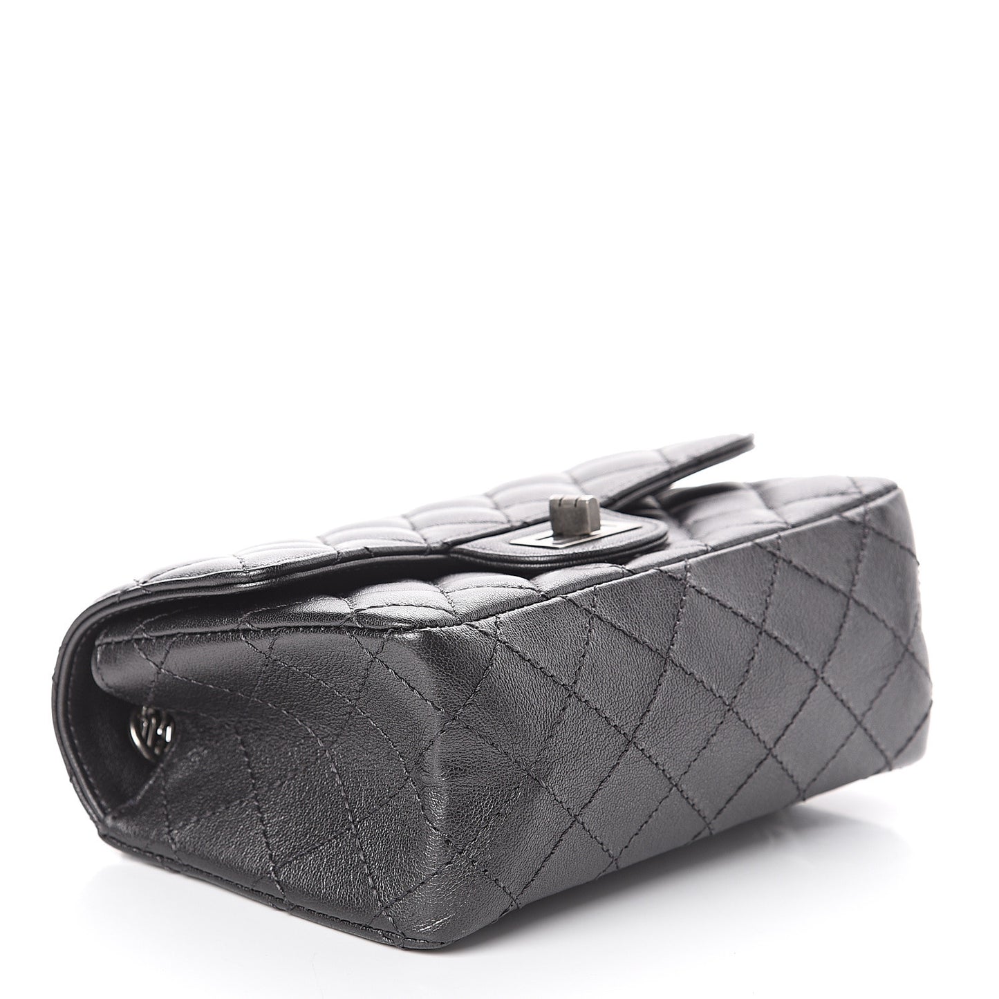 Sheepskin Quilted 2.55 Reissue Mini Flap Dark Grey