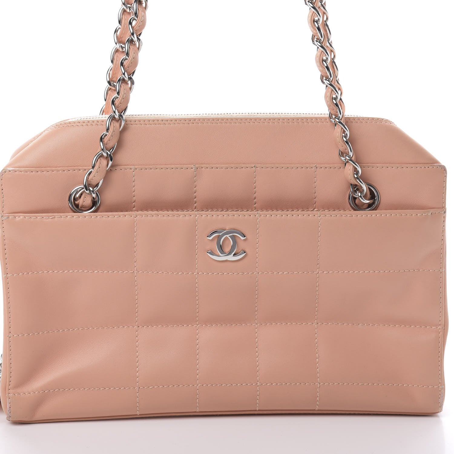 Chanel Lambskin Quilted Chocolate Bar Shoulder Bag Pink 8 of 19