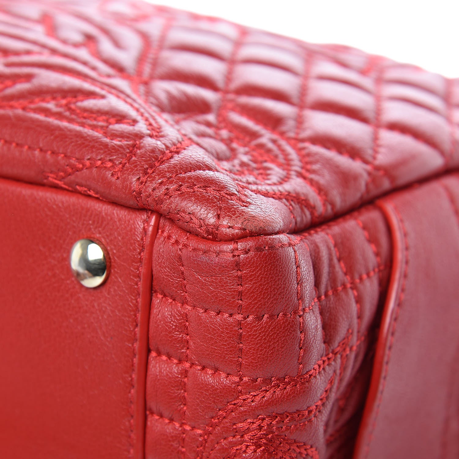 Versace Barocco Quilted Nappa Vanitas Demetra Bag Red 28 of 28