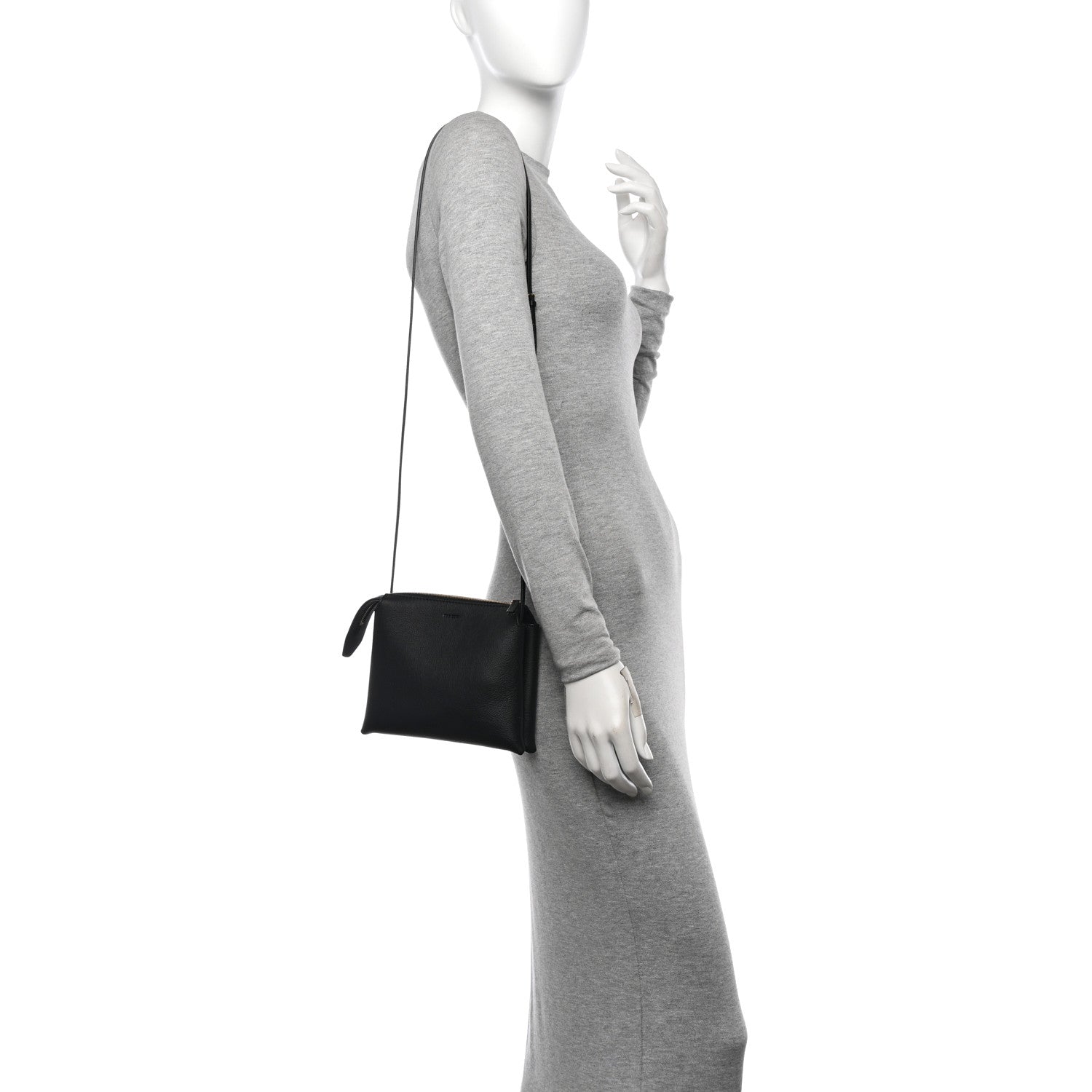 The Row Matte Grained Calfskin Mini Nu Twin Bag Black 2 of 9