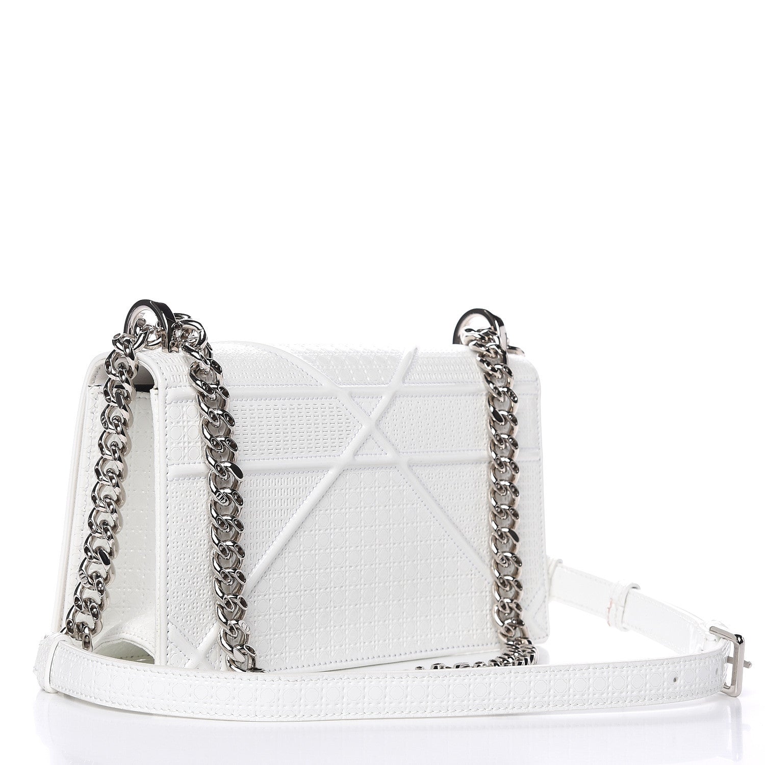 Christian Dior Patent Micro-Cannage Small Diorama Flap Bag White 3 of 10