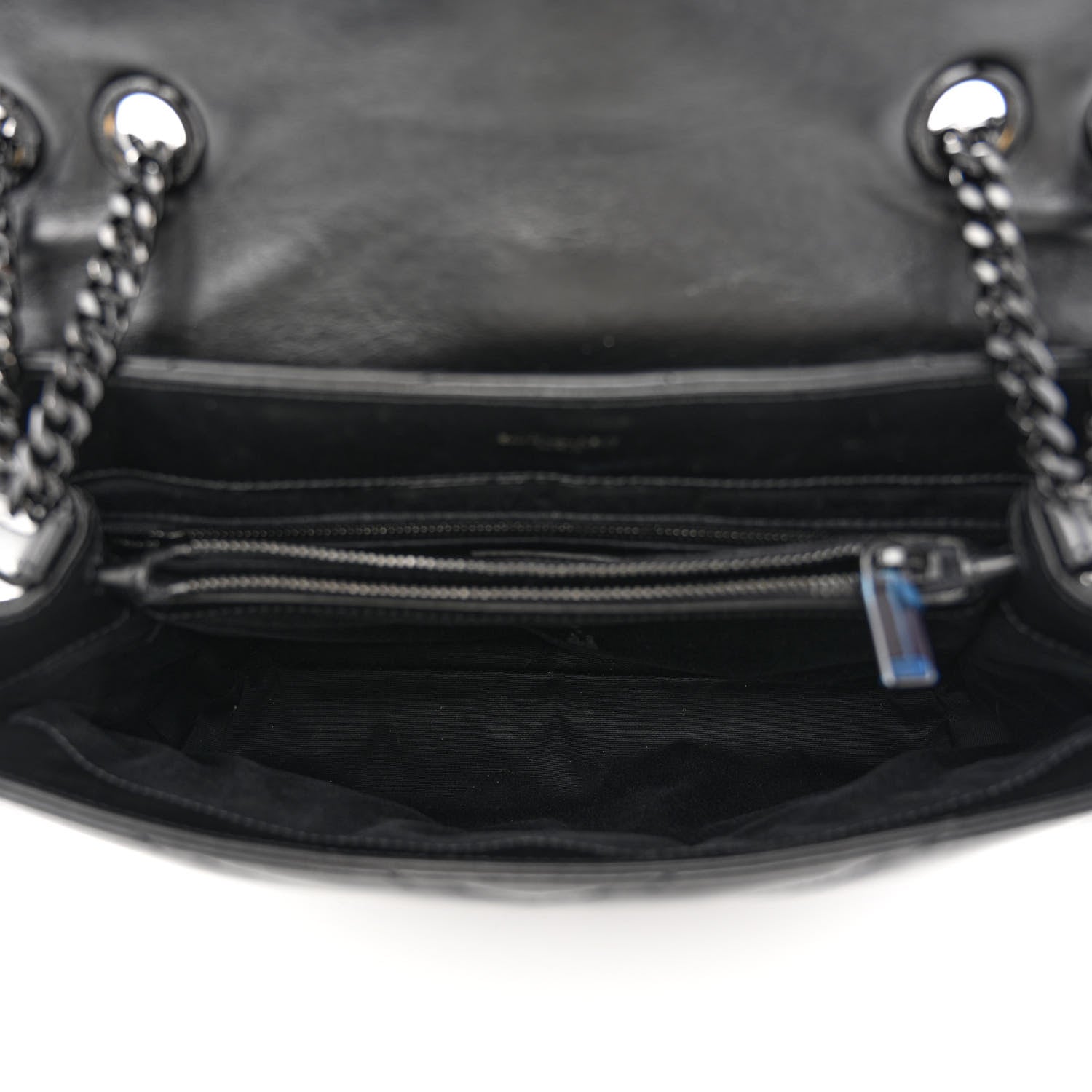 Saint Laurent Calfskin Y Quilted Monogram Medium Loulou Chain Satchel Black 5 of 11