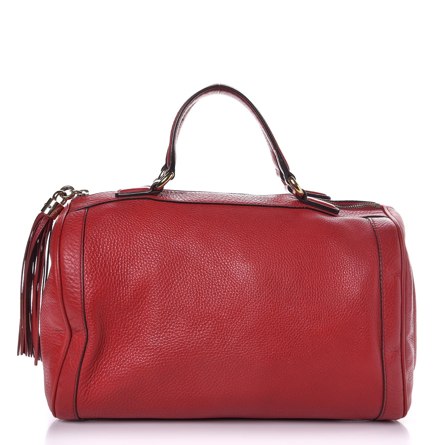Gucci Pebbled Calfskin Medium Soho Boston Red 1 of 11