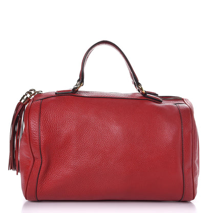 Gucci Pebbled Calfskin Medium Soho Boston Red 1 of 11