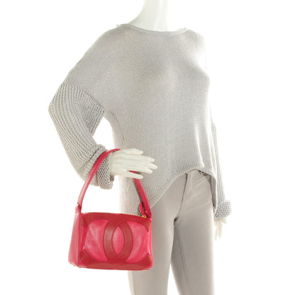 Chanel Lambskin Small CC Stitched Shoulder Bag Red Pink 2 of 7