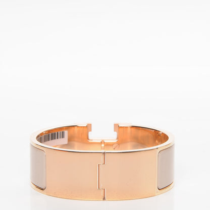 Hermes Enamel Wide Clic Clac H Bracelet PM Beige Rose 3 of 5