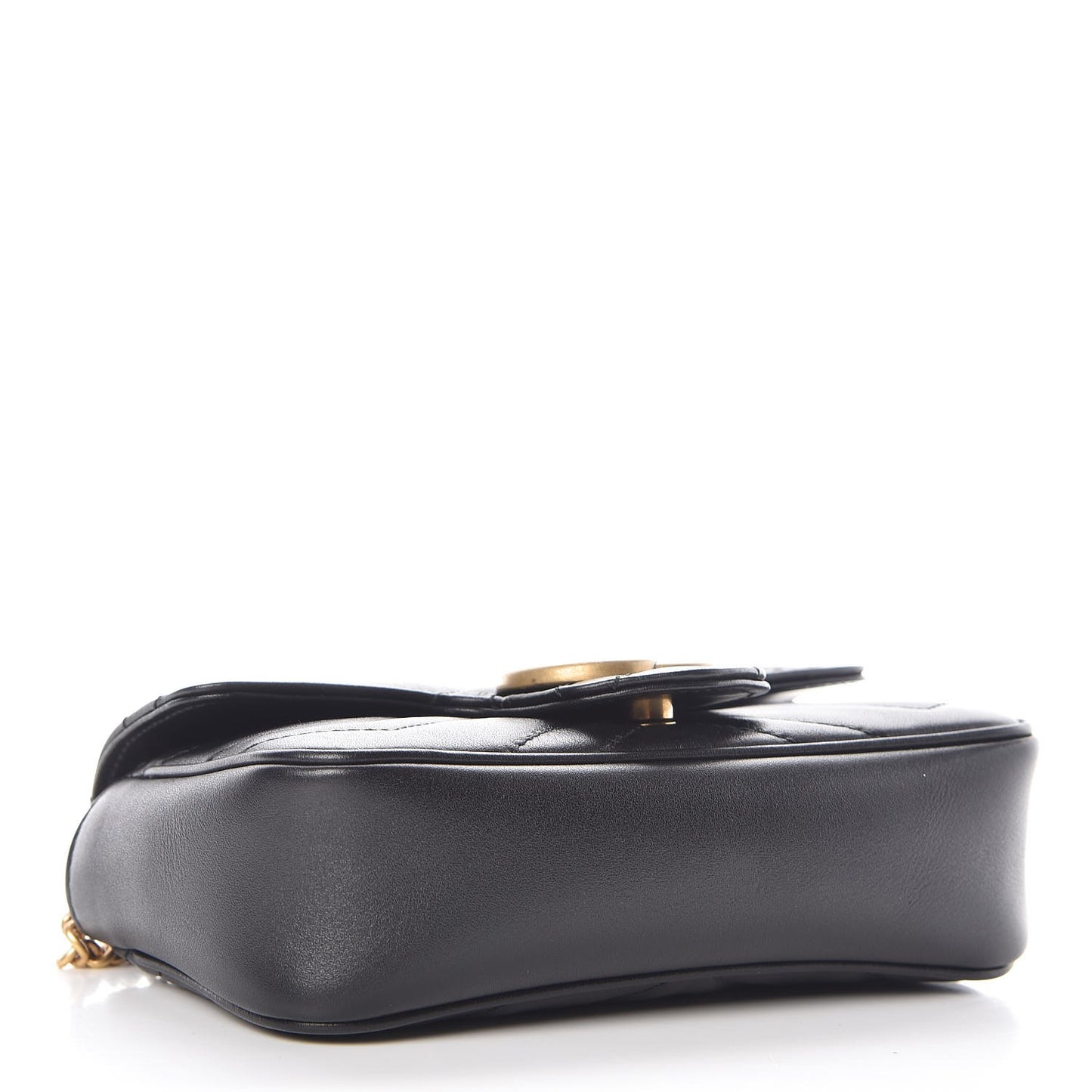 Calfskin Matelasse Super Mini GG Marmont Shoulder Bag Black
