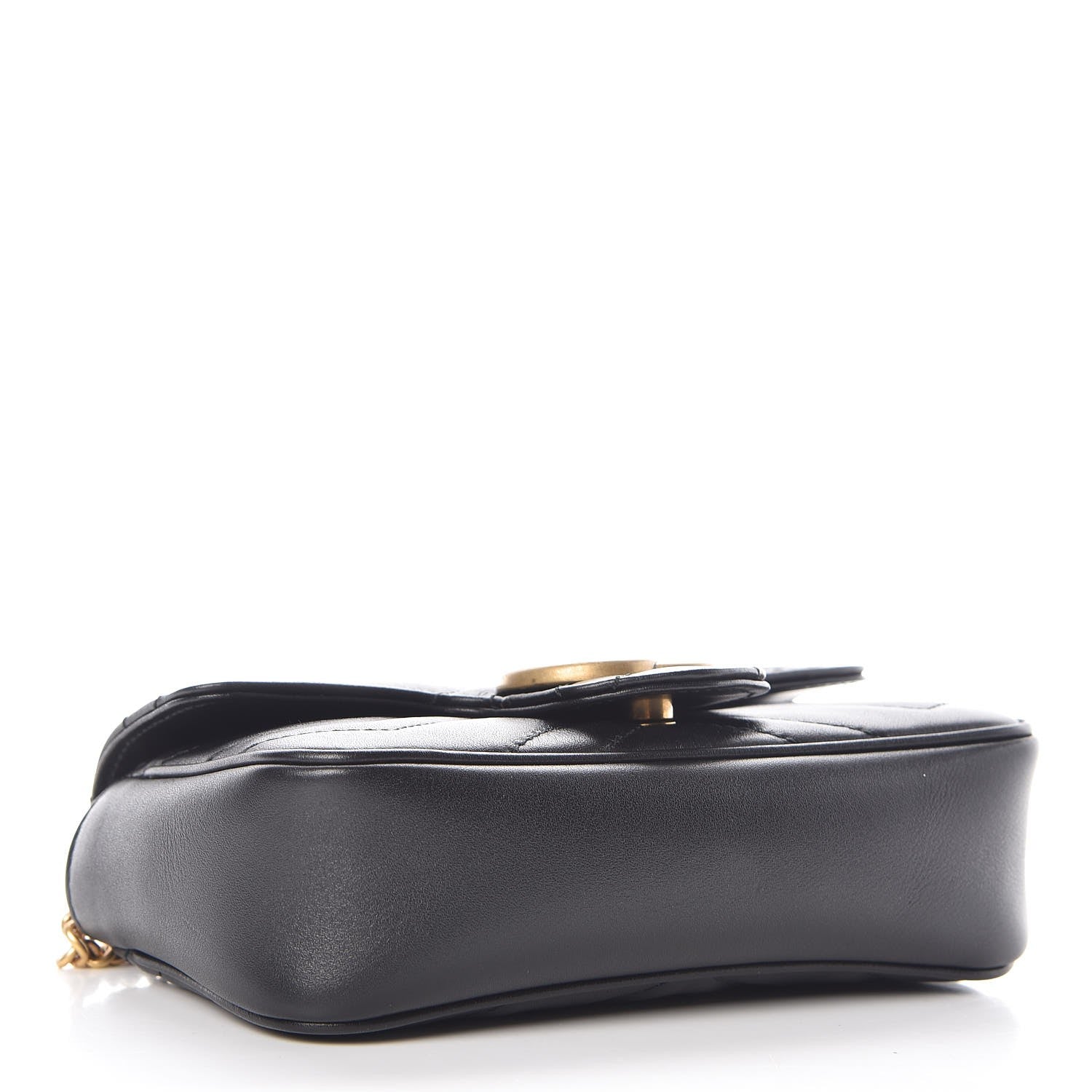 Gucci Calfskin Matelasse Super Mini GG Marmont Shoulder Bag Black 4 of 7