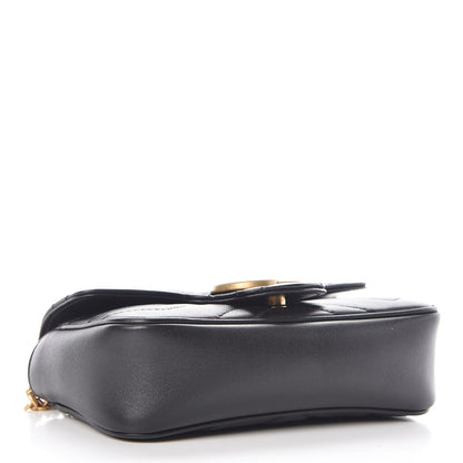 Gucci Calfskin Matelasse Super Mini GG Marmont Shoulder Bag Black 4 of 7