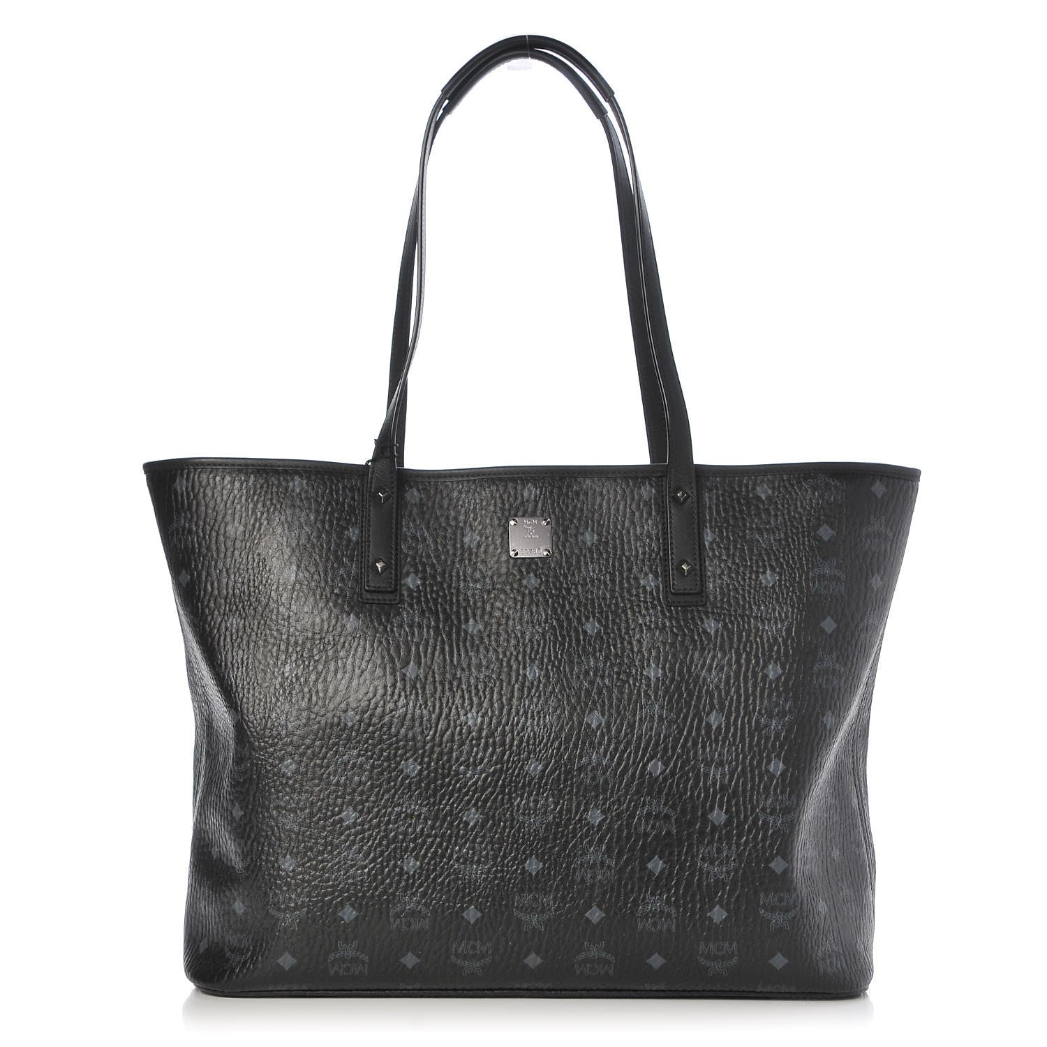 MCM Visetos Large Anya Shopper Tote Black 1 of 14
