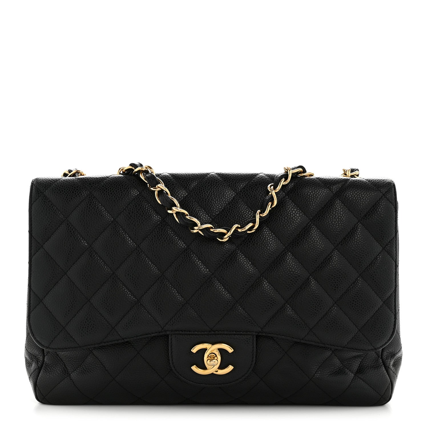Chanel Caviar Quilted Jumbo Single Flap Black 1 of 14