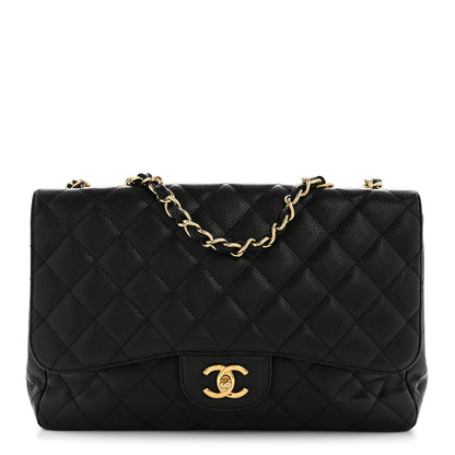 Chanel Caviar Quilted Jumbo Single Flap Black 1 of 14