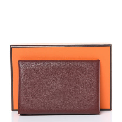 Hermes Swift Calvi Card Case Rouge H Havane 8 of 8
