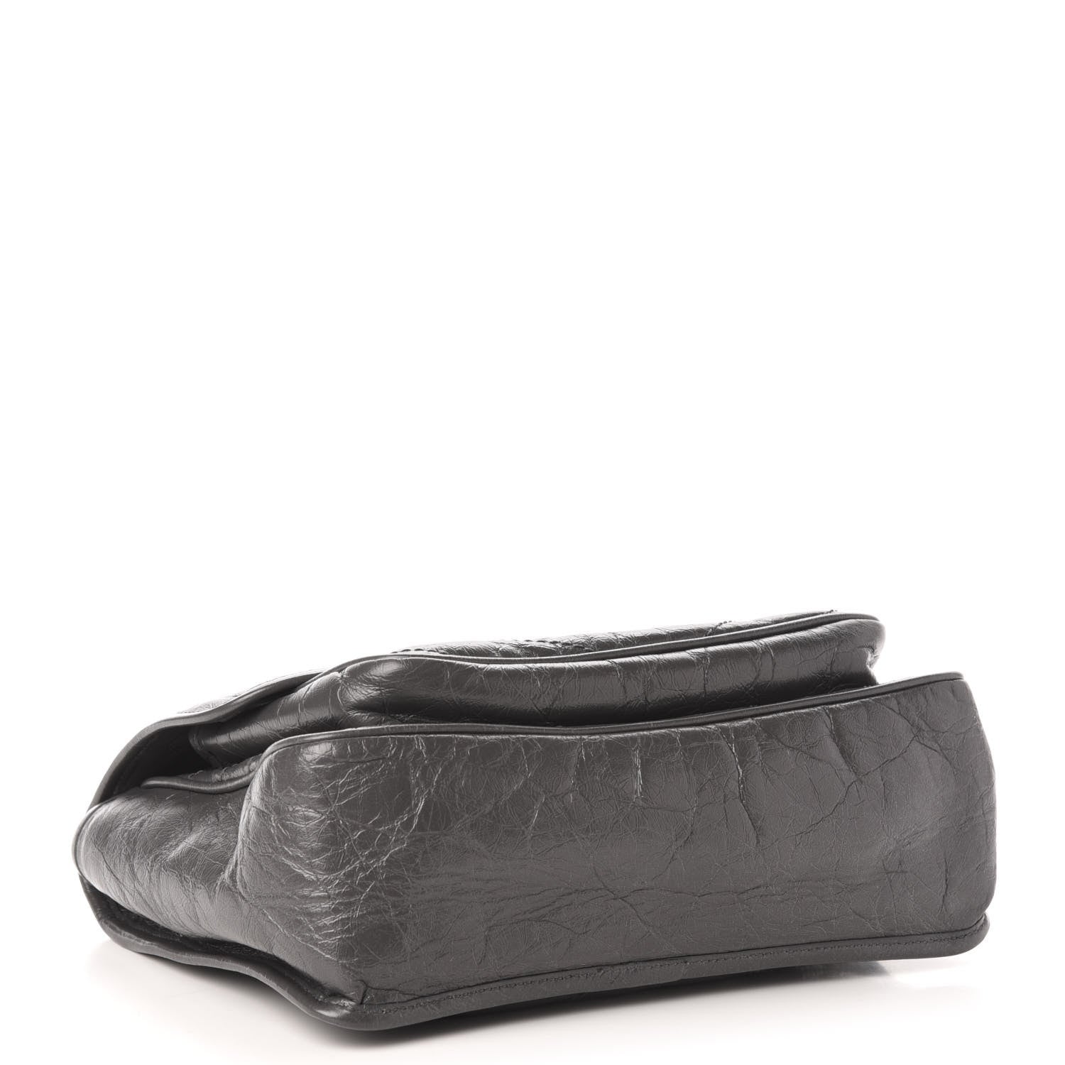Saint Laurent Crinkled Calfskin Matelasse Monogram Medium Niki Chain Satchel Storm 4 of 14