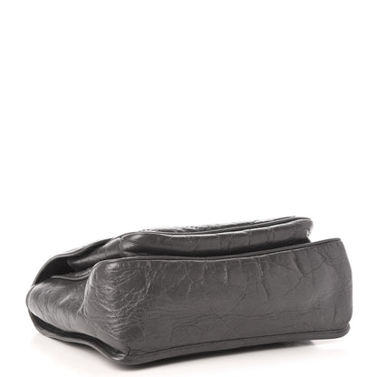 Saint Laurent Crinkled Calfskin Matelasse Monogram Medium Niki Chain Satchel Storm 4 of 14