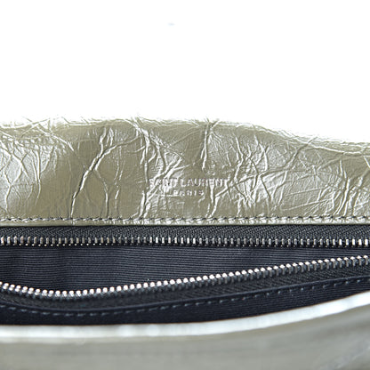 Saint Laurent Crinkled Calfskin Matelasse Monogram Medium Niki Chain Satchel Military Olive 6 of 11
