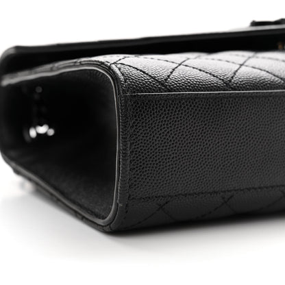 Saint Laurent Grain De Poudre Textured Mixed Matelasse Triquilt Medium Monogram Monochrome Satchel Black 9 of 10