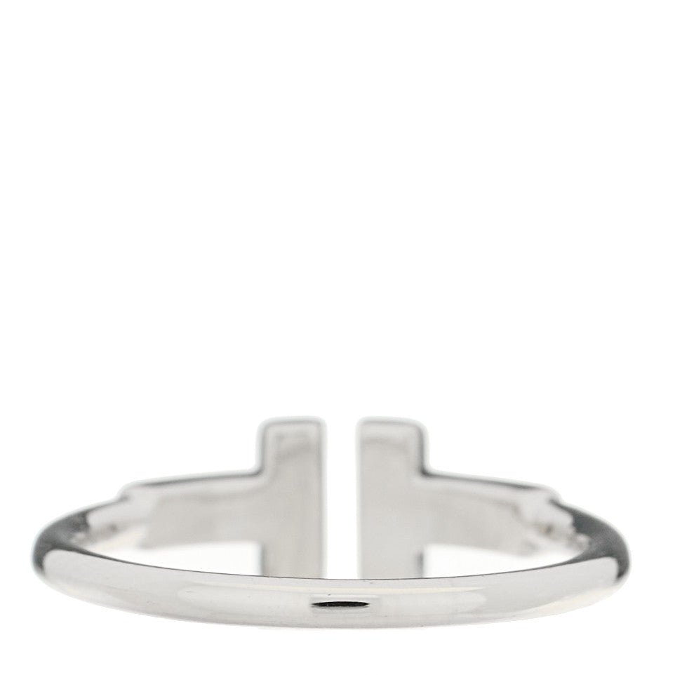 18K White Gold Blue Sapphire T Wire Ring 49 4.75