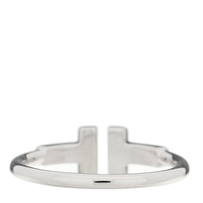 Tiffany 18K White Gold Blue Sapphire T Wire Ring 49 4.75 3 of 4