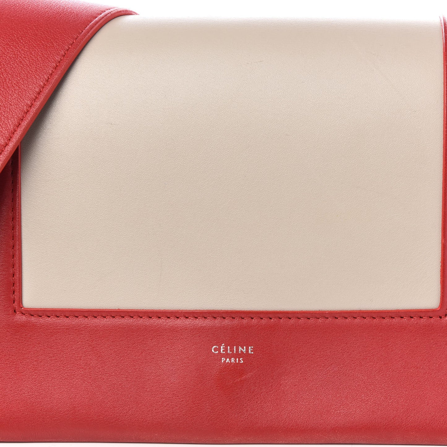 Shiny Smooth Calfskin Medium Frame Shoulder Bag Poppy Red Clay