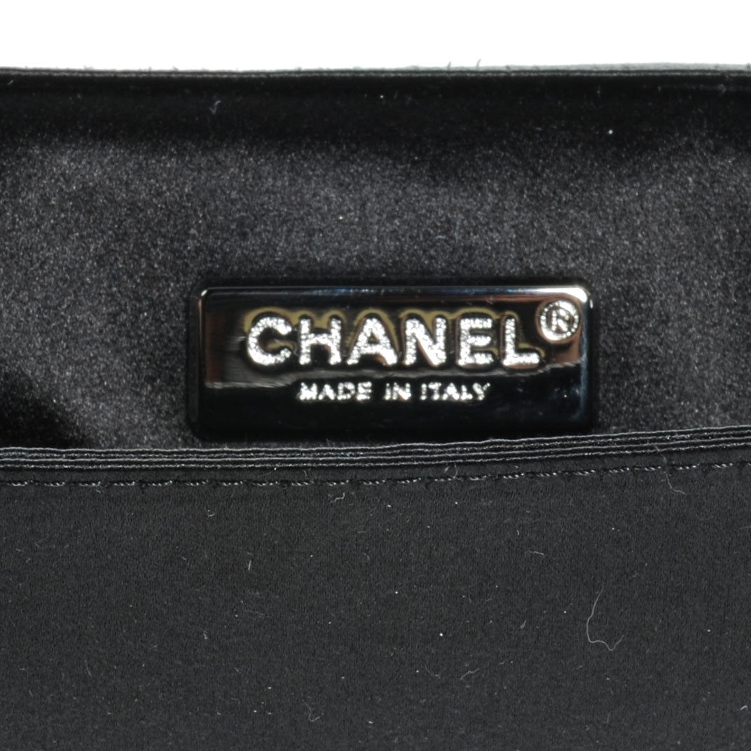 Chanel Satin Diamante Evening Clutch Bag Black 7 of 8