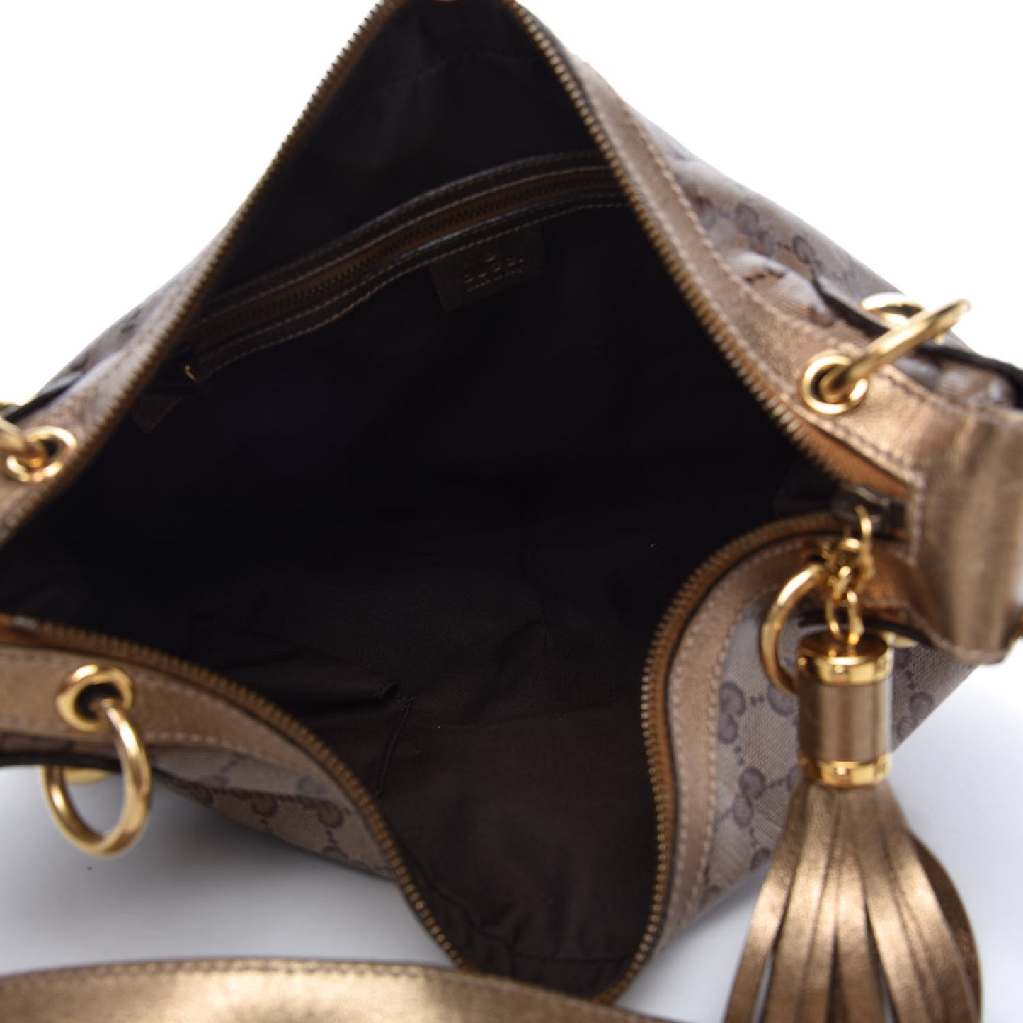 Crystal Monogram Babouska Hobo Gold