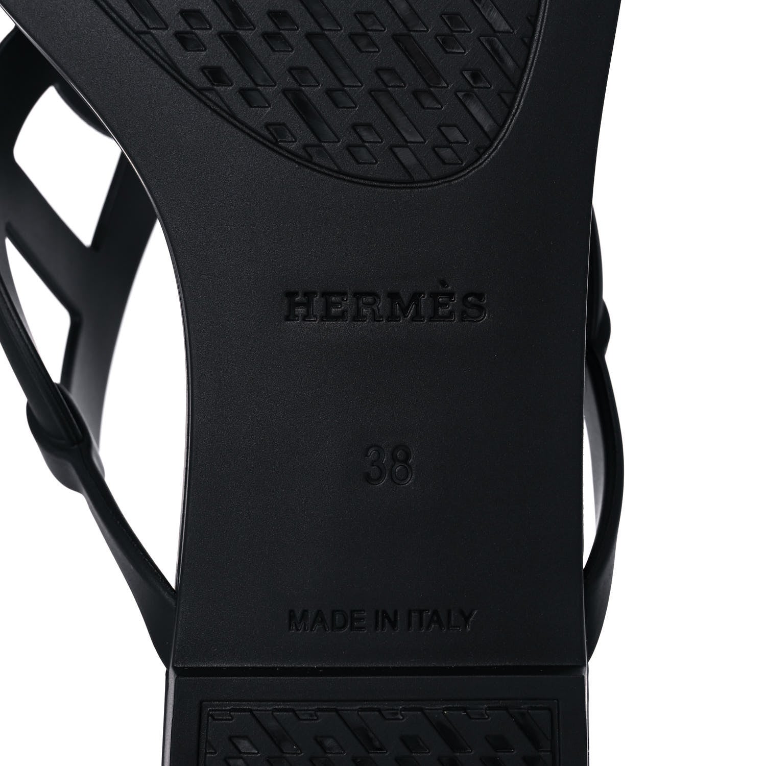 Hermes Rubber Womens Egerie Sandals 38 Black 6 of 9