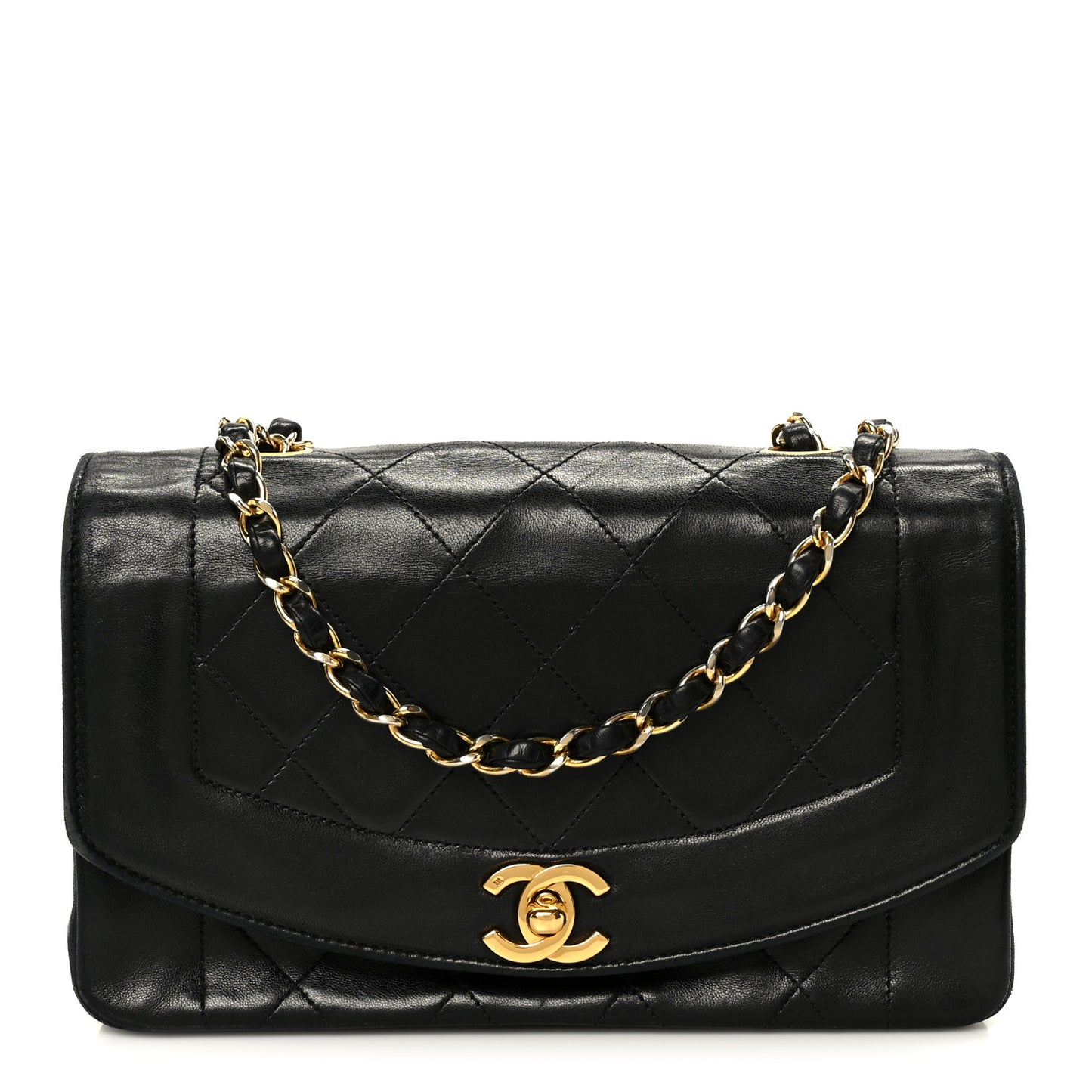 Lambskin Quilted Small Single Flap Black
