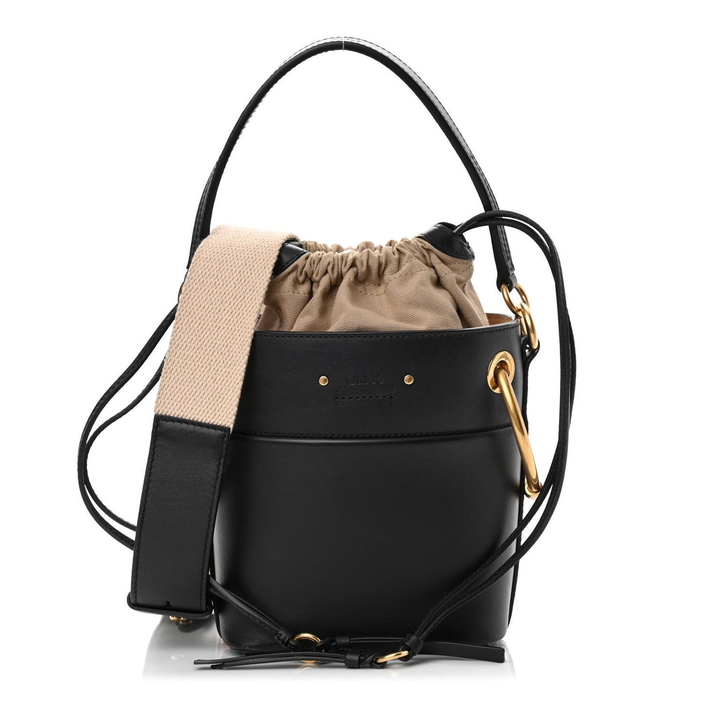 Smooth Calfskin Small Roy Bucket Bag Black