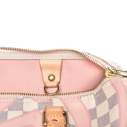 Louis Vuitton Damier Azur Tahitienne Speedy Bandouliere 30 Rose Ballerine 13 of 26