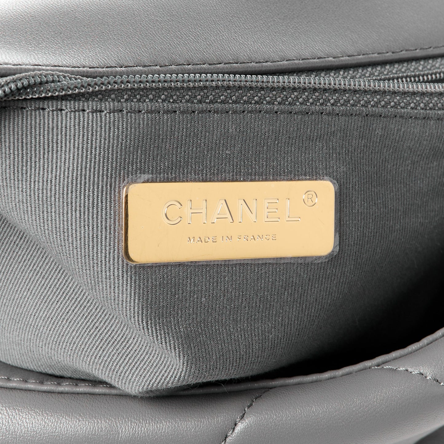 Lambskin Quilted Medium Chanel 19 Flap Dark Grey