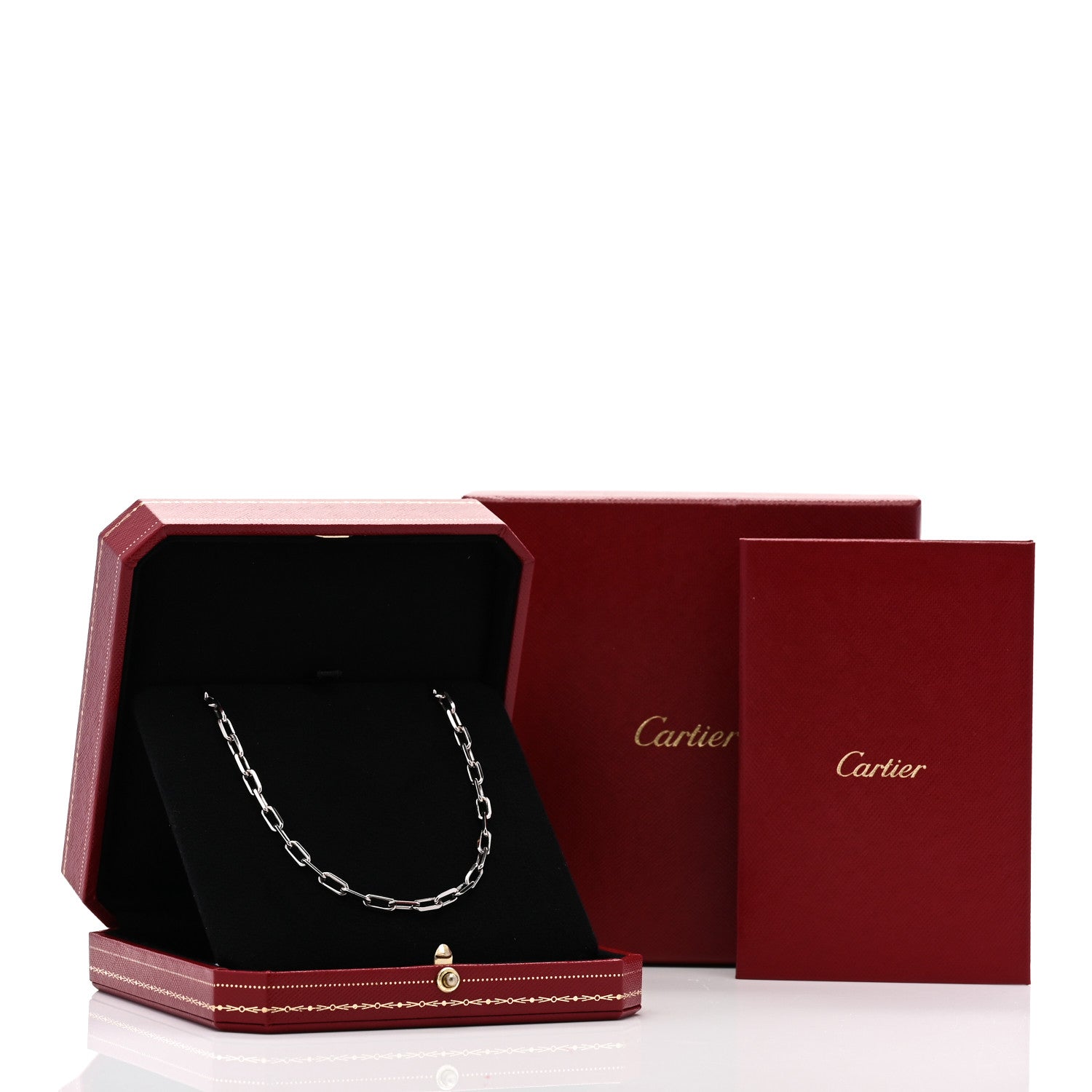 Cartier 18K White Gold Santos De Cartier Link Necklace 5 of 5
