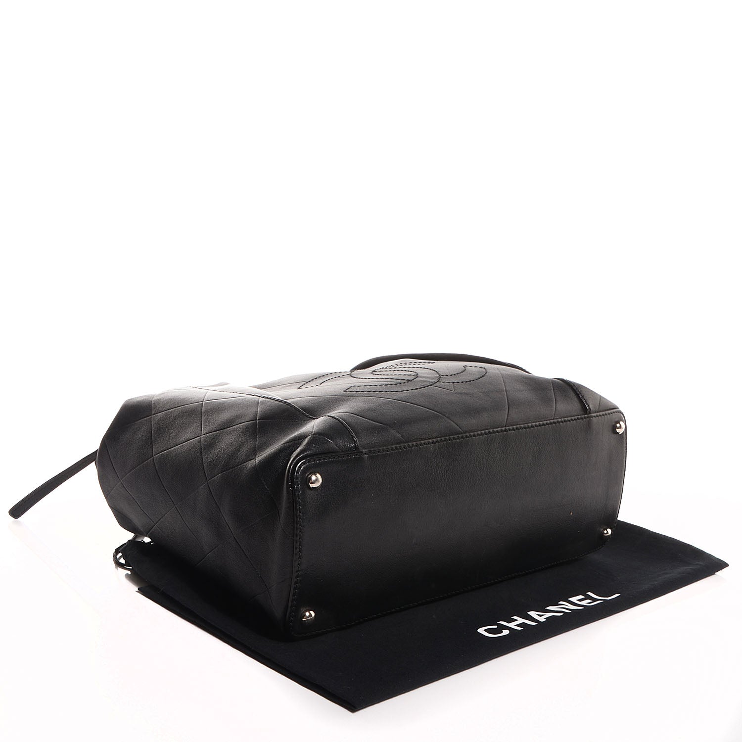 Chanel Calfskin CC Chevron All Day Long CC Bag Black 4 of 7