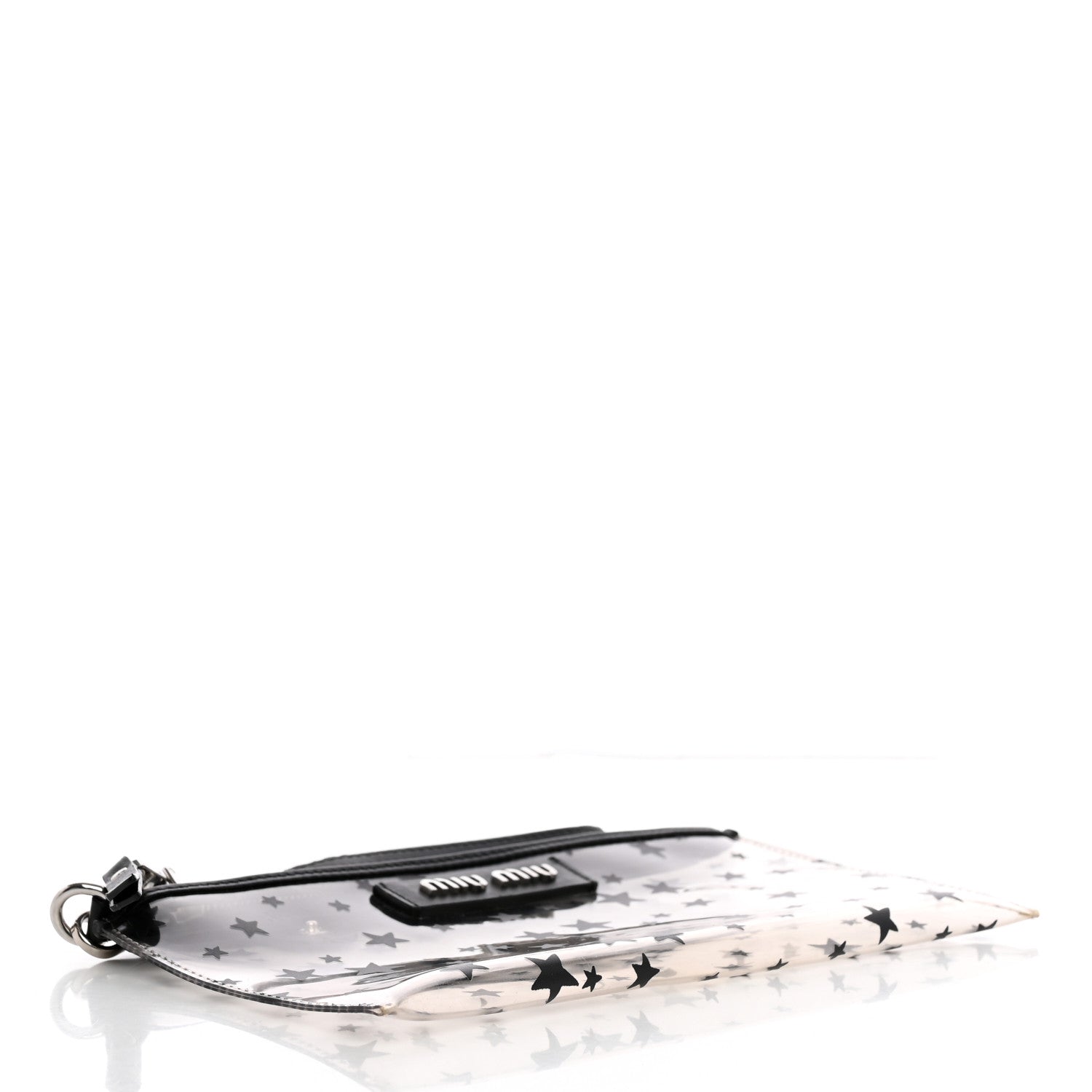 Miu Miu Plexiglass Star Print Wristlet Pouch Black 5 of 8